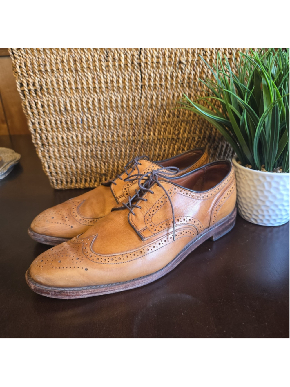 Allen Edmonds Lombard - Walnut Wingtip Derby 9752 Sz 11.5 D - Picture 2 of 7